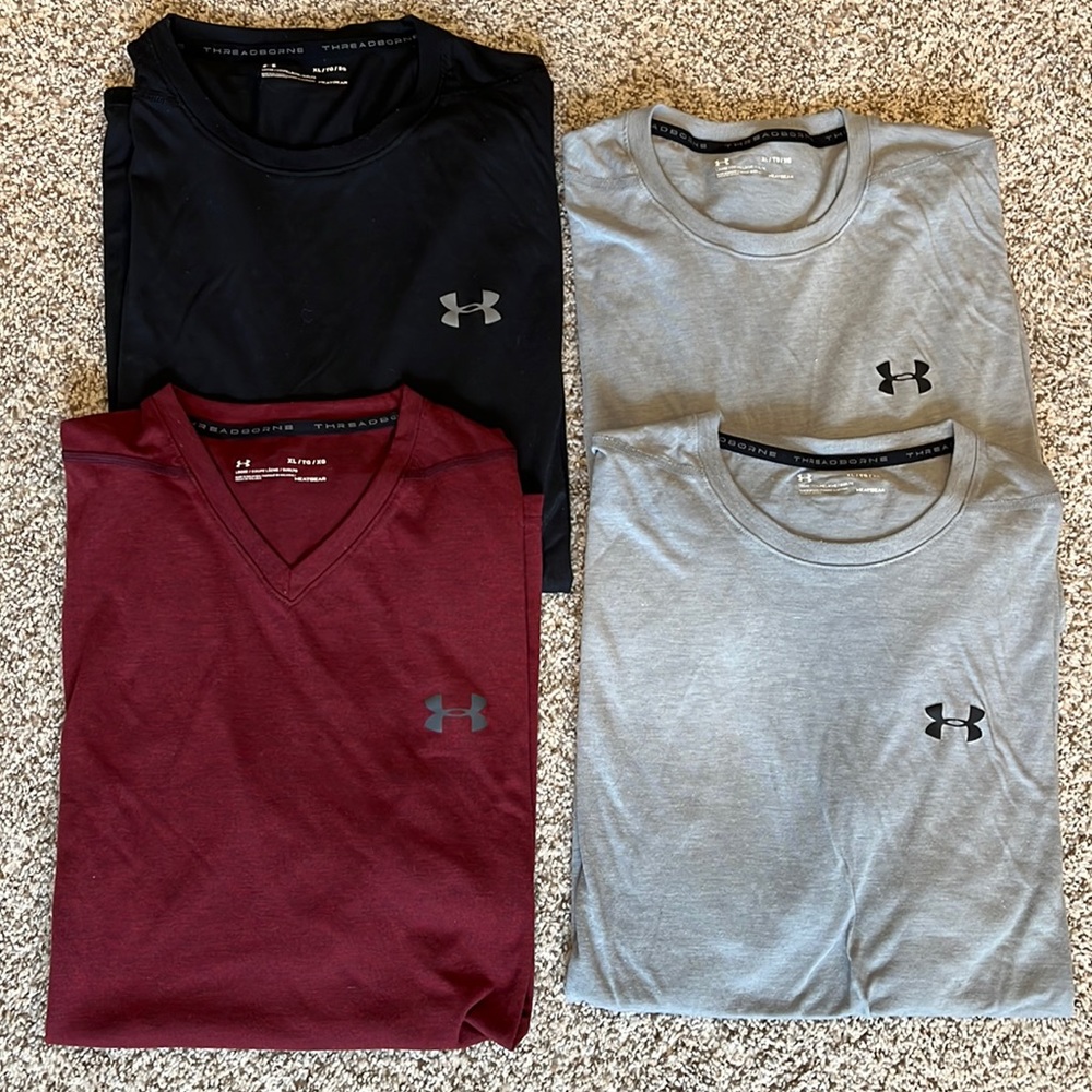 4 men's under armor tshirts - size XL